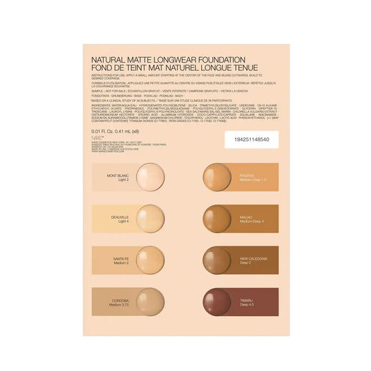 Natural Matte Longwear Foundation Discovery Card